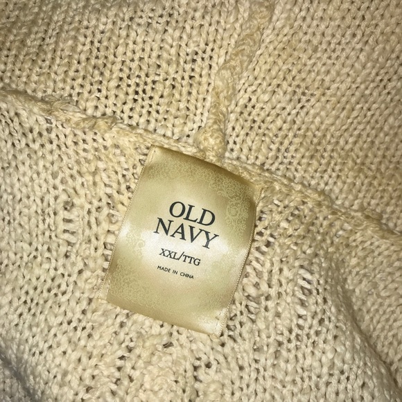 Old Navy Vintage Fur Trimmed Beige Sweater Vest - Picture 10 of 12